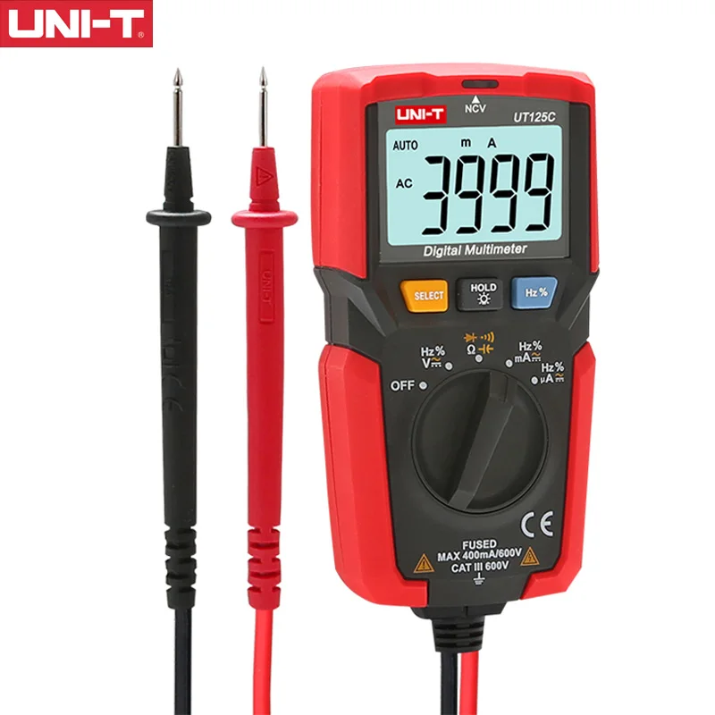 UNI-T UT125C Pocket Size Digital Multimeter Resistor Capacitor Frequency Diode NCV Test Low Voltage Display original Multimeter
UNI-T UT125C Pocket Size Digital Multimeter Resistor Capacitor Frequency Diode NCV Test Low Voltage Display original Multimeter