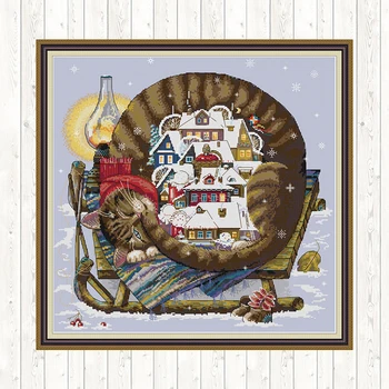 Comfortable Winter Counted Cross Stitch Kit 14ct 11ct Printed Canvas Printing DIY Handmade Embroidery Kits Needlework Set Crafts
Comfortable Winter Counted Cross Stitch Kit 14ct 11ct Printed Canvas Printing DIY Handmade Embroidery Kits Needlework Set Crafts