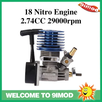 

1/10 Buggy Monster Truggy Nitro 18 Exhaust Engine 2.74CC 29000rpm Side Pull Starter For Buggy Truggy Truck Drift RC Car
