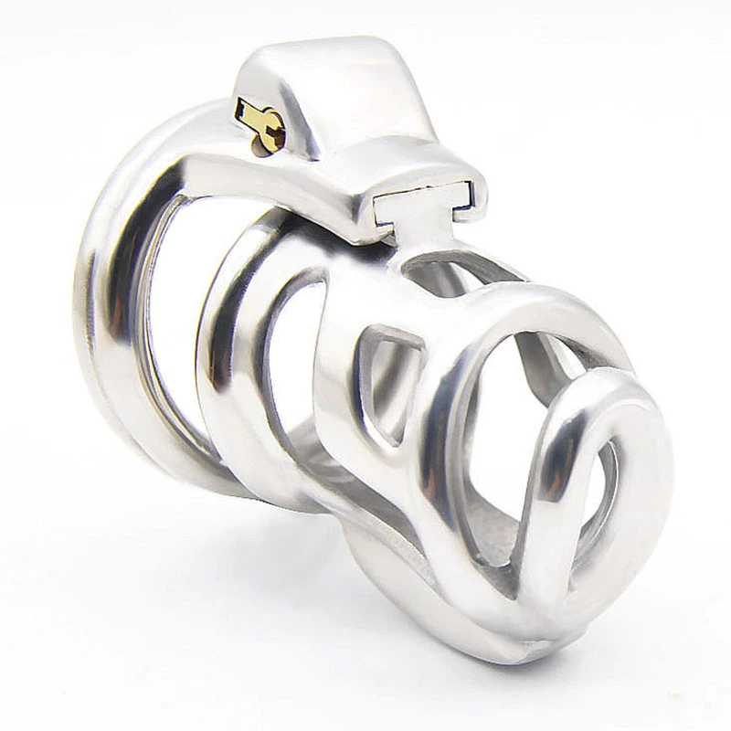 2018 Latest Stainless Steel Design Male Chastity Devices Metal Cage Cock Lock