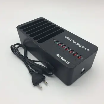 QC3.0 Smart USB Charging Dock With 8 USB Ports QC3.0 + Type C + 2.4A USB Fast Charger Charging Hub For Multiple Devices
QC3.0 Smart USB Charging Dock With 8 USB Ports QC3.0 + Type C + 2.4A USB Fast Charger Charging Hub For Multiple Devices