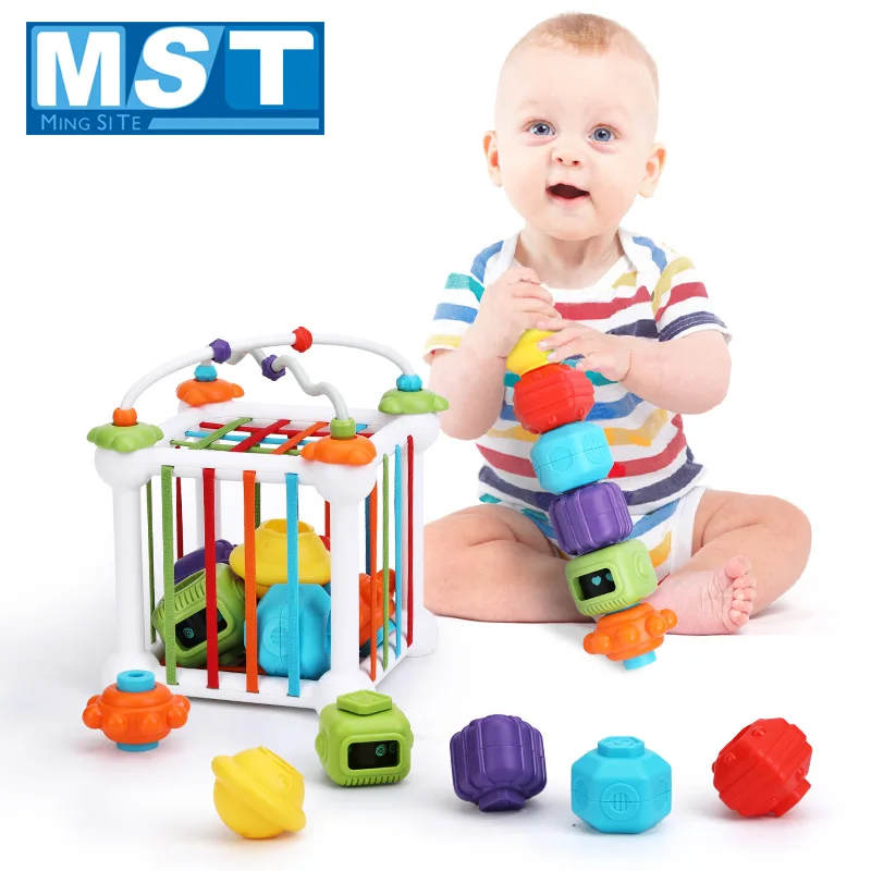 

Colorful Shape Blocks Sorting Game Baby Sensory Montessori Motor Skill Tactile Learning Educational Toys For Kids 0 12 Months