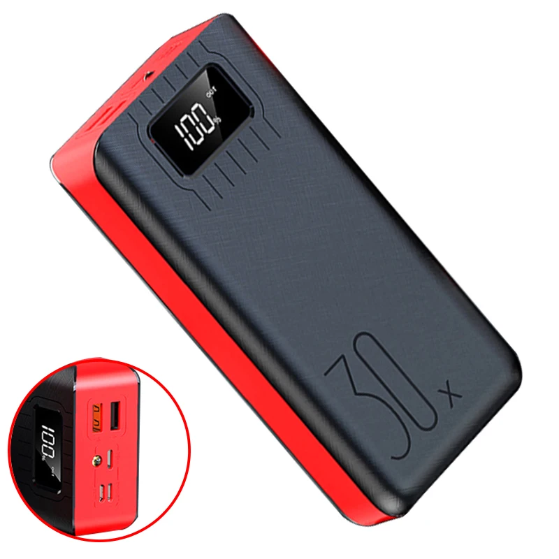 Power Bank 30000mAh TypeC Micro USB QC Fast Charging Powerbank LED Display Portable External Battery Charger For phone tablet
Power Bank 30000mAh TypeC Micro USB QC Fast Charging Powerbank LED Display Portable External Battery Charger For phone tablet
