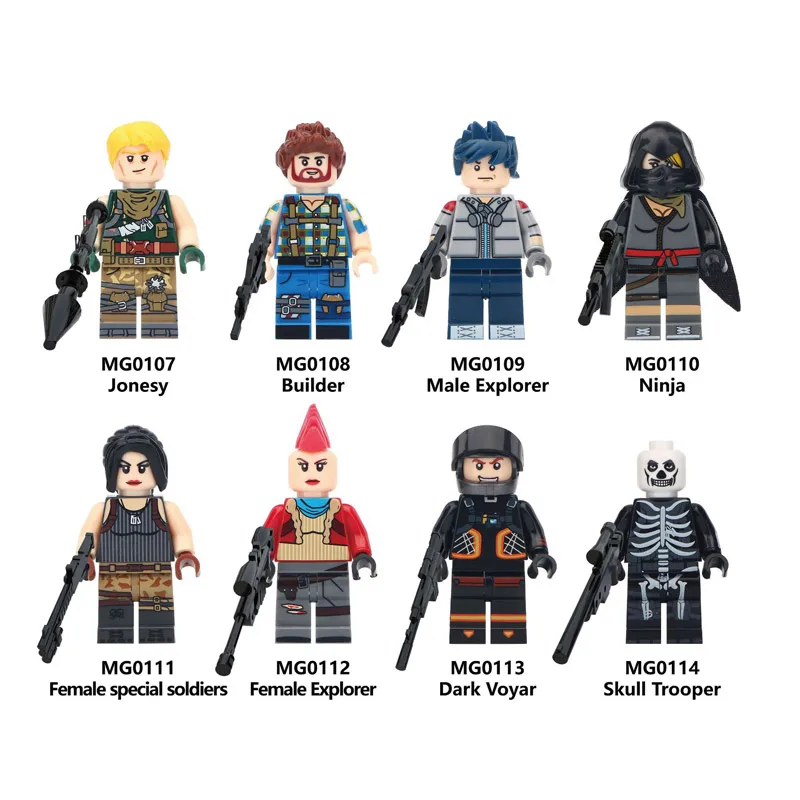 Battle Royale Build block figure with weapon gun model toy Jonesy Ninja Dark Voyar Explorer Skull Fortnight kid gift
Battle Royale Build block figure with weapon gun model toy Jonesy Ninja Dark Voyar Explorer Skull Fortnight kid gift