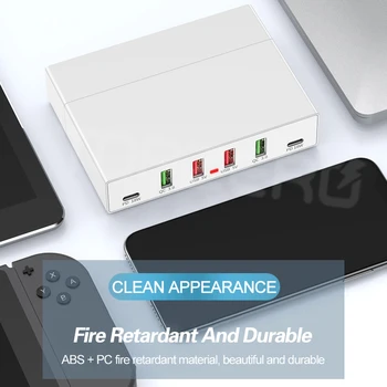 72W 6 Ports Quick Charge 3.0 USB Charger Adapter HUB Mobile Phone Charger USB C PD Fast Charger For iPhone Huawei Samsung Xiaomi
72W 6 Ports Quick Charge 3.0 USB Charger Adapter HUB Mobile Phone Charger USB C PD Fast Charger For iPhone Huawei Samsung Xiaomi