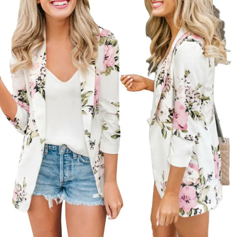 Women Lady Long Sleeve Slim Blazer Floral Printed Female Suit Coat Work Office Lady Jacket Formal Top Blazers Open Front Outwear
Women Lady Long Sleeve Slim Blazer Floral Printed Female Suit Coat Work Office Lady Jacket Formal Top Blazers Open Front Outwear