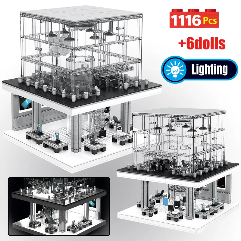 1116PCS Creator Classic LED Light Phone Store Building Blocks City Street View Figures Model Bricks DIY Toys For Kid
1116PCS Creator Classic LED Light Phone Store Building Blocks City Street View Figures Model Bricks DIY Toys For Kid