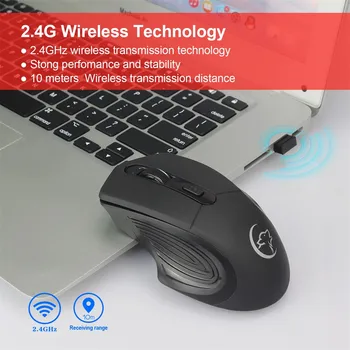 2.4GHz Wireless Optical USB Gaming Mouse 2400DPI Rechargeable Mute Silent Mice Computer Mouse Compatible with PC/Laptop/Deskto
2.4GHz Wireless Optical USB Gaming Mouse 2400DPI Rechargeable Mute Silent Mice Computer Mouse Compatible with PC/Laptop/Deskto