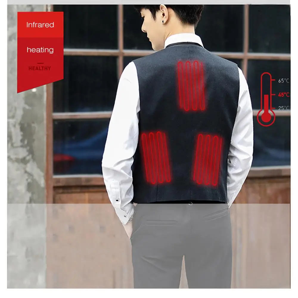USB heated vest Fiber Charging Heating Men Suit V-Neck Charging Fever Vest Formal Jacket smart heated vest Intelligent Heating
USB heated vest Fiber Charging Heating Men Suit V-Neck Charging Fever Vest Formal Jacket smart heated vest Intelligent Heating