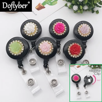 Cute Rose Flower Retractable Badge Reel with Alligator Clip Student Nurse Exhibition ID Name Card Chest PVC Card Holder
Cute Rose Flower Retractable Badge Reel with Alligator Clip Student Nurse Exhibition ID Name Card Chest PVC Card Holder
