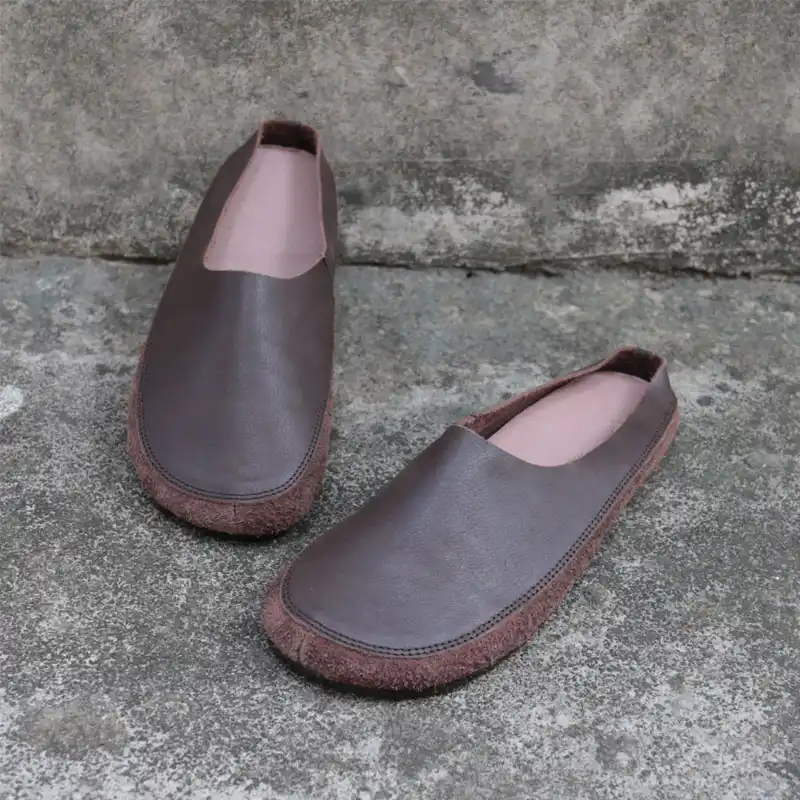 ladies flat leather mules