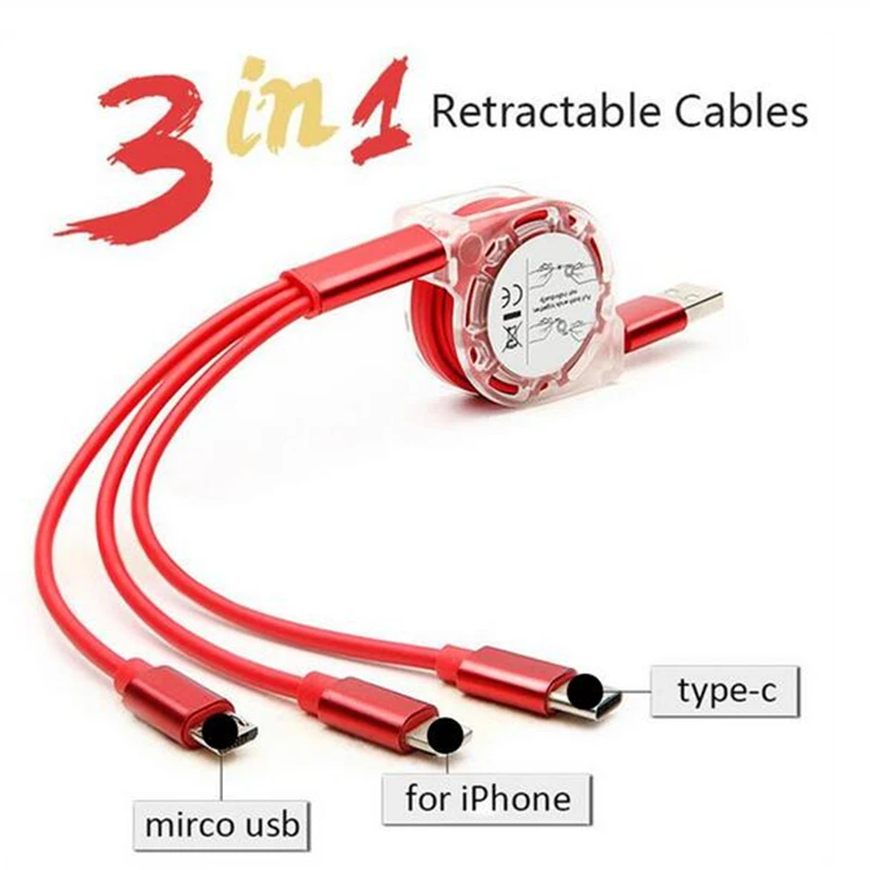 USB Cable For iPhone XR 8 7 6 Charging Charger 3 in 1 Micro USB Cable For Android USB Type c Type-c Mobile Phone Cables
USB Cable For iPhone XR 8 7 6 Charging Charger 3 in 1 Micro USB Cable For Android USB Type c Type-c Mobile Phone Cables