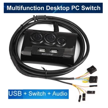 Computer desktop Power switch on/off Reset Button Switch Extender 1.5 meters length cable with USB Ports Audio to Internet Cafes
Computer desktop Power switch on/off Reset Button Switch Extender 1.5 meters length cable with USB Ports Audio to Internet Cafes