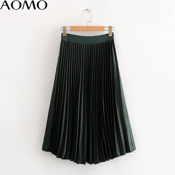 AOMO women dark green pleated midi skirt faldas mujer vintage strethy waist office ladies elegant chic mid calf skirts HY01A
AOMO women dark green pleated midi skirt faldas mujer vintage strethy waist office ladies elegant chic mid calf skirts HY01A