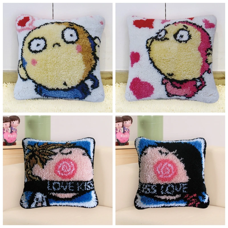 Two Different Colors Latch Hook Carpet Embroidery Pillow Everything For Handmade Yourself Crochet Carpet Kits Button Cushion H
Two Different Colors Latch Hook Carpet Embroidery Pillow Everything For Handmade Yourself Crochet Carpet Kits Button Cushion H