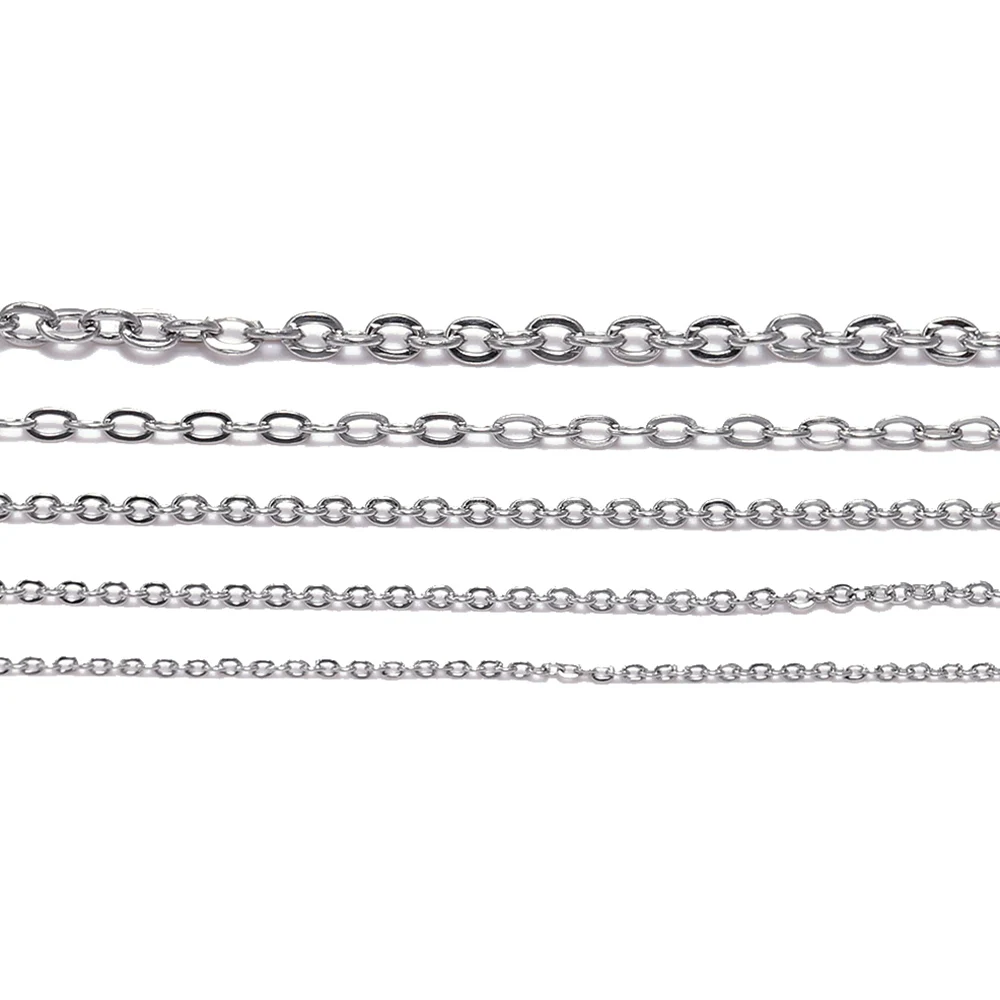 5M/Lot 1.2 1.5 2.0 2.4 3.0 mm Stainless steel Link Chain Bulk Necklace Chains For Jewelry Making Findings Supplies Accessories
5M/Lot 1.2 1.5 2.0 2.4 3.0 mm Stainless steel Link Chain Bulk Necklace Chains For Jewelry Making Findings Supplies Accessories