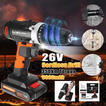 Electric Drill Cordless Drill 26V 2 Speed 3 IN1 Electric Screwdriver Hammer Power Driver with 1/2 Lithium-Ion Battery Power Tool
Electric Drill Cordless Drill 26V 2 Speed 3 IN1 Electric Screwdriver Hammer Power Driver with 1/2 Lithium-Ion Battery Power Tool