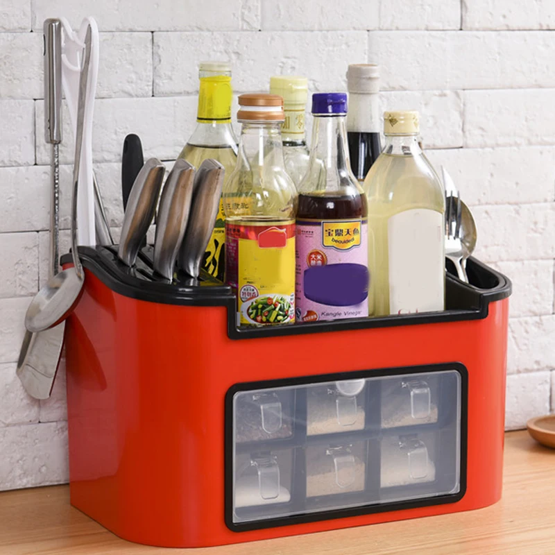 Multi-function Household Seasoning Storage Box Large Capacity Cutter Holder Kitchen Supplies K888
Multi-function Household Seasoning Storage Box Large Capacity Cutter Holder Kitchen Supplies K888