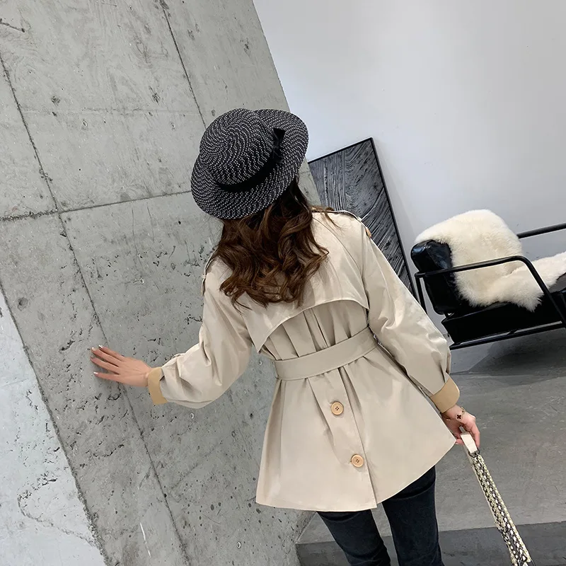 2019 Spring Clothing New Style Long Sleeve Korean-style Loose-Fit Lace-up Short-height Trench Coat Women's Mid-length Fashion Br
2019 Spring Clothing New Style Long Sleeve Korean-style Loose-Fit Lace-up Short-height Trench Coat Women's Mid-length Fashion Br