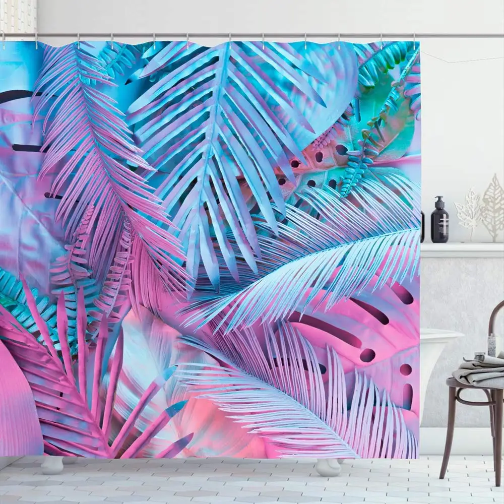 Shower Curtain Set with Hooks 72x72 Spring Tropical Palm Fun Leaves Coconut Style Inspiration Vibrant Bold Gradient Pastel Green
Shower Curtain Set with Hooks 72x72 Spring Tropical Palm Fun Leaves Coconut Style Inspiration Vibrant Bold Gradient Pastel Green