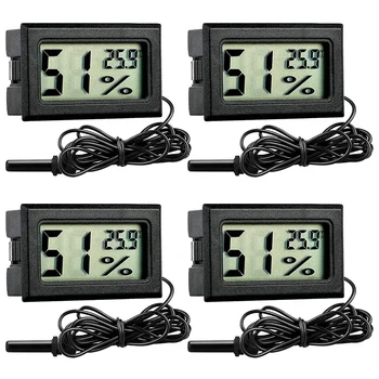 4 Packs of Aquarium Thermometer and Hygrometer, LCD Mini Embedded Temperature and Hygrometer, with Probe, for Reptiles 
4 Packs of Aquarium Thermometer and Hygrometer, LCD Mini Embedded Temperature and Hygrometer, with Probe, for Reptiles