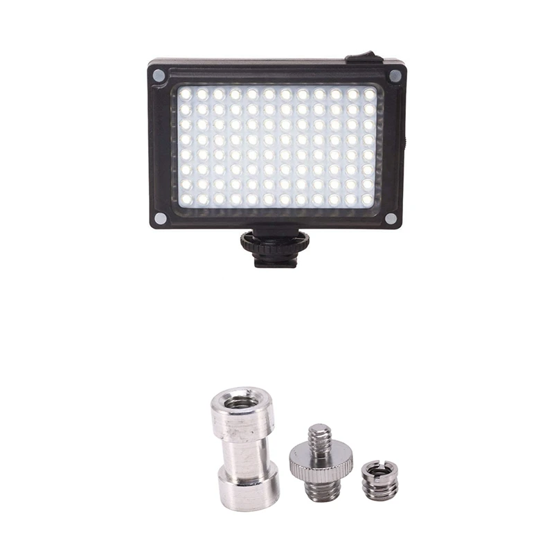 Rechargeble 96 LED Video Light with 1/4 Inch 3/8 Inch Tripod Screws to Light Stand Umbrella Camera Holder Adapter
Rechargeble 96 LED Video Light with 1/4 Inch 3/8 Inch Tripod Screws to Light Stand Umbrella Camera Holder Adapter