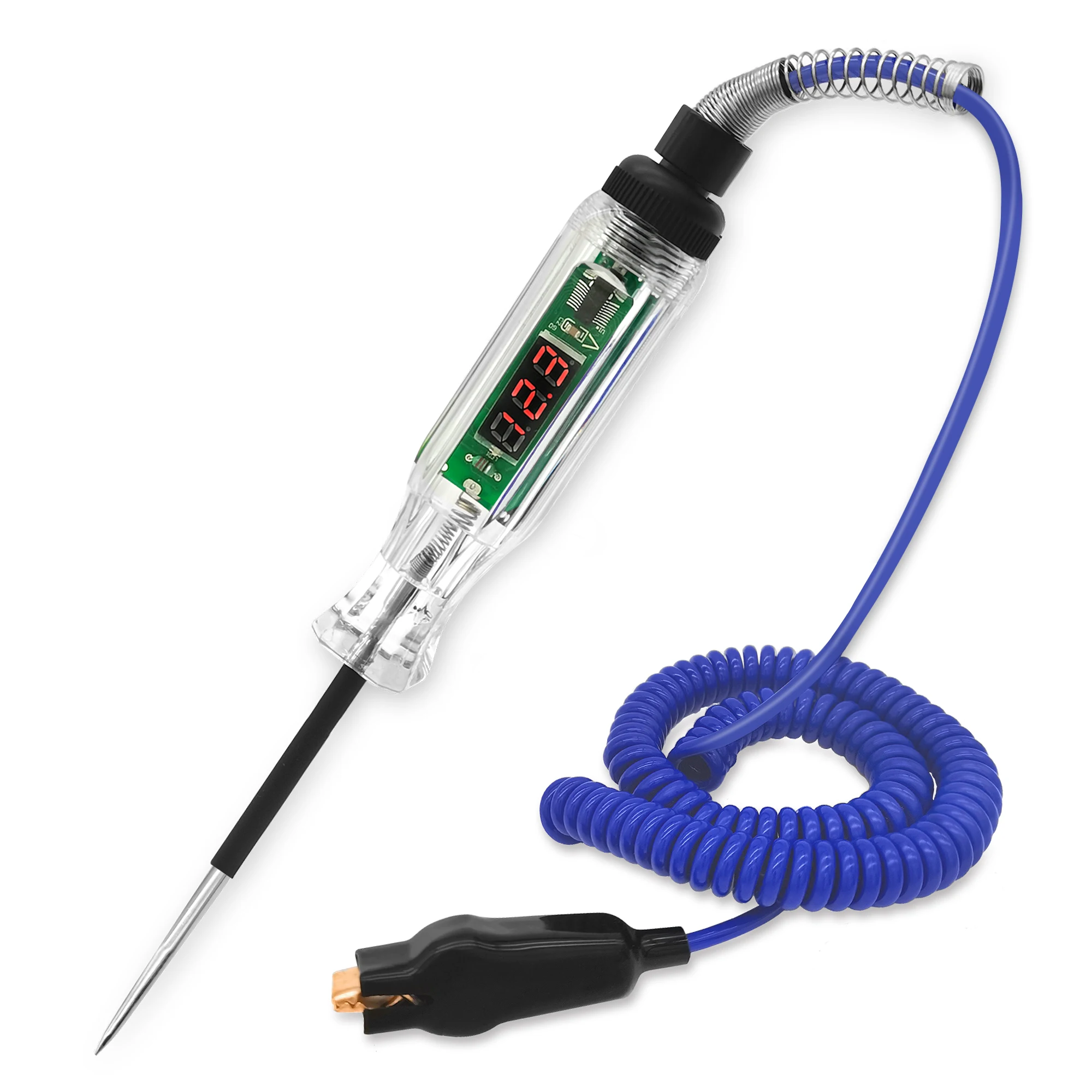 Vertlley Automotive 2.6-32V Digital LED Circuit Tester Voltage Test Light Tester with Wire Piercing Probe 98 Inch PU Spring Wire
Vertlley Automotive 2.6-32V Digital LED Circuit Tester Voltage Test Light Tester with Wire Piercing Probe 98 Inch PU Spring Wire