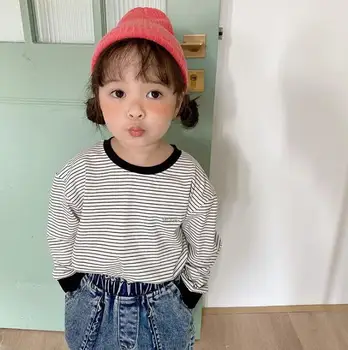 2020 new girls boys striped t-shirt spring cotton fashion kids sweatshirt 1-6t HJ390 
2020 new girls boys striped t-shirt spring cotton fashion kids sweatshirt 1-6t HJ390