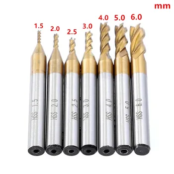 7PCS 1.5-6mm Titanium Coated HSS 4 Flute End Mill Cutter HRC63 CNC Drill Bit Milling Cutter Set For Cutting Wood, Steel
7PCS 1.5-6mm Titanium Coated HSS 4 Flute End Mill Cutter HRC63 CNC Drill Bit Milling Cutter Set For Cutting Wood, Steel