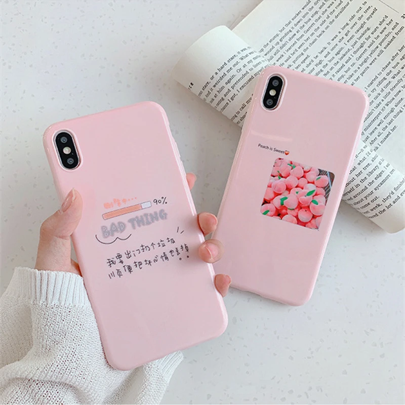 BONVAN For iPhone X XR XS Max Case soft Pink peach Text Protection Back Funda For iPhone 6 6s 7 8 Plus Phone Cover Coque
BONVAN For iPhone X XR XS Max Case soft Pink peach Text Protection Back Funda For iPhone 6 6s 7 8 Plus Phone Cover Coque