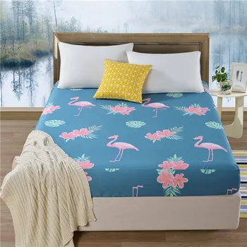 

2/3pc fitted sheet set bird flower pirnted elastic mattress cover bedclothes bedspread bed sheet pillowcase 100%cotton bedding