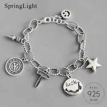 Springlight Genuine 925 Sterling Silver Smiley Coins Charm Bracelet for Women Personality Handmade Design Fine Jewelry Wholesale
Springlight Genuine 925 Sterling Silver Smiley Coins Charm Bracelet for Women Personality Handmade Design Fine Jewelry Wholesale