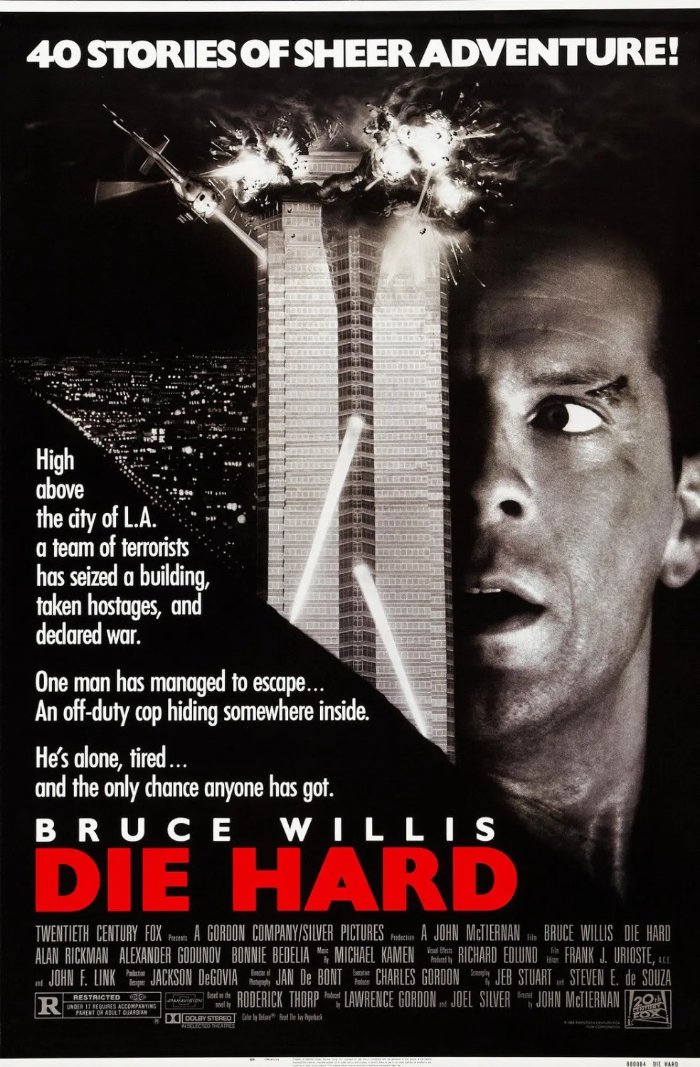 DIE HARD (1988) шелк постер декоративная стена живопись 24x36 дюймов | Дом и сад