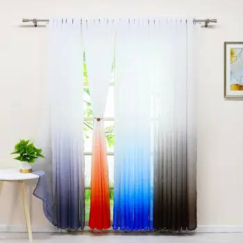 2 PCS 4 Color Window Curtain Modern Gradient Voile Sheer Drapes Blinds Colorful Tulle for Living Room
2 PCS 4 Color Window Curtain Modern Gradient Voile Sheer Drapes Blinds Colorful Tulle for Living Room