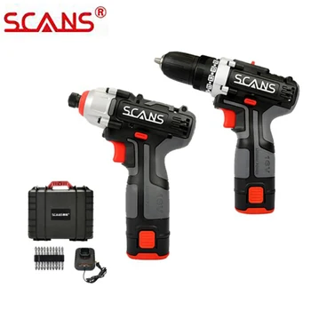 SCANS K221 Tools 16V Cordless Power Tools Li-ion Drill and Compact Driver Combo Kit with 2*2.0Ah Batteries
SCANS K221 Tools 16V Cordless Power Tools Li-ion Drill and Compact Driver Combo Kit with 2*2.0Ah Batteries