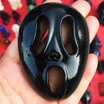 1pcs Natural obsidian hand-carved anime death mask crystal carved polished furniture decorated with Christmas gifts
1pcs Natural obsidian hand-carved anime death mask crystal carved polished furniture decorated with Christmas gifts