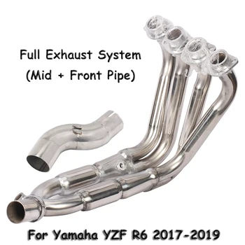 Motorcycle Modified Exhaust System Mid Link Pipe Front Header Connect Pipe Slip for Yamaha YZF R6 2017 2018 2019
Motorcycle Modified Exhaust System Mid Link Pipe Front Header Connect Pipe Slip for Yamaha YZF R6 2017 2018 2019