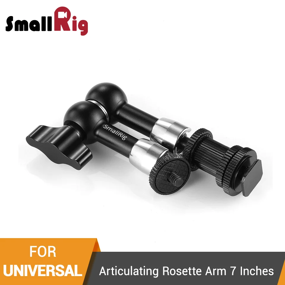 SmallRig Articulating Rosette Arm Max 7 Inches Long With Cold Shoe Mount And 1/4-20 Threaded Screw Adapter - 1497
SmallRig Articulating Rosette Arm Max 7 Inches Long With Cold Shoe Mount And 1/4-20 Threaded Screw Adapter - 1497
