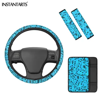 INSTANTARTS Newest Fashion Musical Note Pattern Car Armrest Box Cover 4pcs Elastic Steering Wheel Cover Car Truck Universal Gift
INSTANTARTS Newest Fashion Musical Note Pattern Car Armrest Box Cover 4pcs Elastic Steering Wheel Cover Car Truck Universal Gift