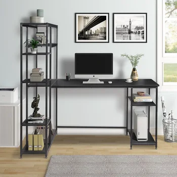 office computer desk with multiple storage shelves modern large home office desk office furniture with bookshelf storage space
office computer desk with multiple storage shelves modern large home office desk office furniture with bookshelf storage space