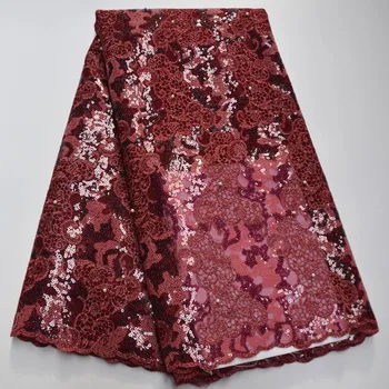 Latest Sequins Lace Fabric 2020 High Quality Lace African Nigerian Wedding Lace Fabric Red wine French Tulle Lace Fabric HB8-65
Latest Sequins Lace Fabric 2020 High Quality Lace African Nigerian Wedding Lace Fabric Red wine French Tulle Lace Fabric HB8-65