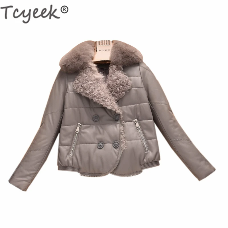 Tcyeek Warm Fox Fur Collar Genuine Leather Jacket Women Winter White Duck Down Jacket Real Sheepskin Coat Female Outwear 5072M01
Tcyeek Warm Fox Fur Collar Genuine Leather Jacket Women Winter White Duck Down Jacket Real Sheepskin Coat Female Outwear 5072M01