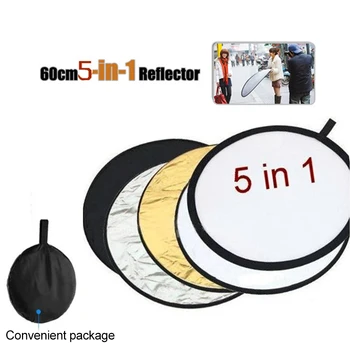 5 In 1 Multi Photo Photography Reflector Portable Collapsible Outdoor 60cm Studio With Storage Bag Round Accessories Practical 
5 In 1 Multi Photo Photography Reflector Portable Collapsible Outdoor 60cm Studio With Storage Bag Round Accessories Practical