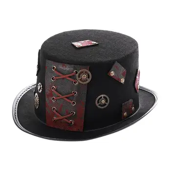 Vintage Goth Steampunk Hat Magician Hat Cosplay Party Supplies with String Gear for Women Men Adults
Vintage Goth Steampunk Hat Magician Hat Cosplay Party Supplies with String Gear for Women Men Adults