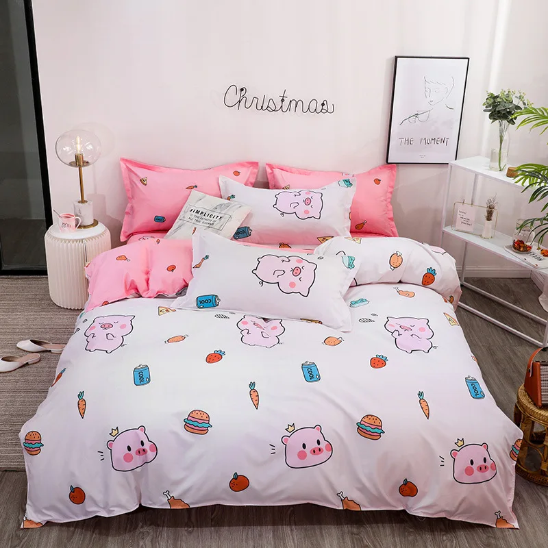 Home Textile Bedding Sets Cartoon cute pig Duvet Cover Pillowcase Bed Sheet Simple Boy Girls Bedding Sets gift for kids 3/4pcs
Home Textile Bedding Sets Cartoon cute pig Duvet Cover Pillowcase Bed Sheet Simple Boy Girls Bedding Sets gift for kids 3/4pcs