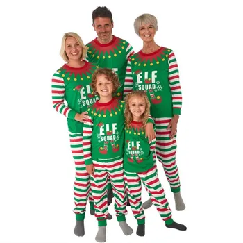2020 Christmas Pajamas Elf Letter Printed Striped Home Autumn Pajamas Set Family Matching Outfits For Mother/Father/Kids 
2020 Christmas Pajamas Elf Letter Printed Striped Home Autumn Pajamas Set Family Matching Outfits For Mother/Father/Kids