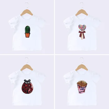 2020 Baby Girls T Shirts Summer Tops Cotton Cartoon Sequins Shorts Sleeve t-shirts Casual Kids White Tee
2020 Baby Girls T Shirts Summer Tops Cotton Cartoon Sequins Shorts Sleeve t-shirts Casual Kids White Tee