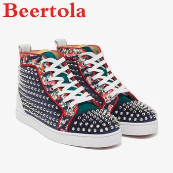 Mixed Color Casual Men's Shoes Full Spikes Patchwork High Top Luxury Designers Flats Shoes Men Blue Leisure Style Chaussure Male
Mixed Color Casual Men's Shoes Full Spikes Patchwork High Top Luxury Designers Flats Shoes Men Blue Leisure Style Chaussure Male