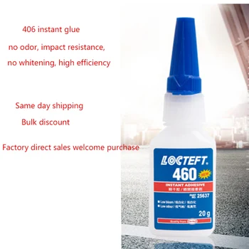 20 grams of medium strength 460 instant adhesive, low whiteness and low odor, professional repair metal plastic wood glue
20 grams of medium strength 460 instant adhesive, low whiteness and low odor, professional repair metal plastic wood glue