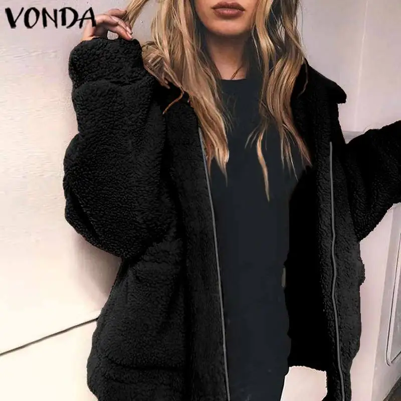 VONDA High Street Coats Women Faux Fur Jackets 2019 Autumn Winter Coat Zipper Long Sleeve Cardigan Plus Size Casual Overcoat
VONDA High Street Coats Women Faux Fur Jackets 2019 Autumn Winter Coat Zipper Long Sleeve Cardigan Plus Size Casual Overcoat